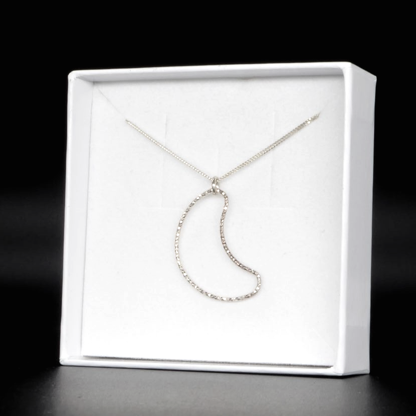 Simple silver moon pendant