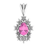 Fleur - Pink Tourmaline Silver Pendant