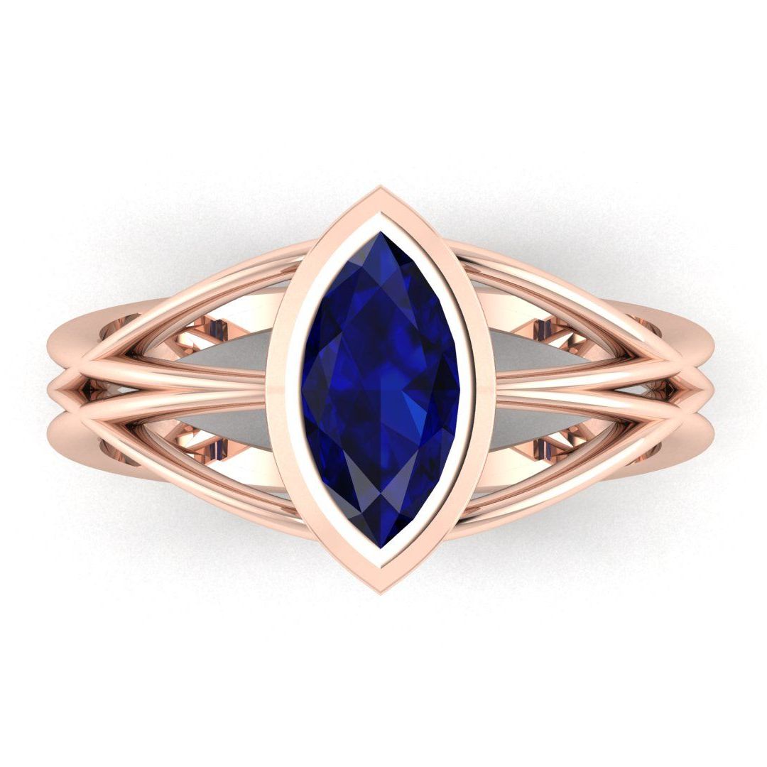 Infinity - Blue Sapphire - Rose Gold