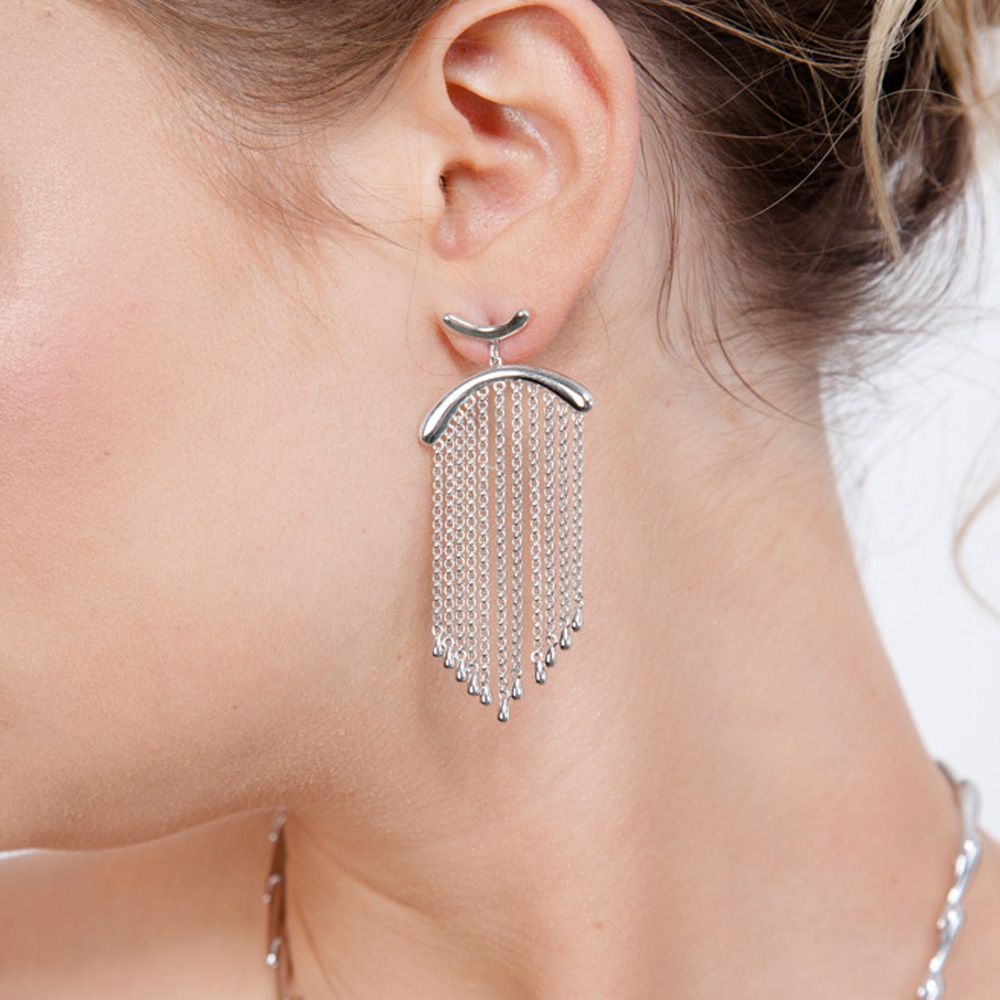 Contemporary silver earrings