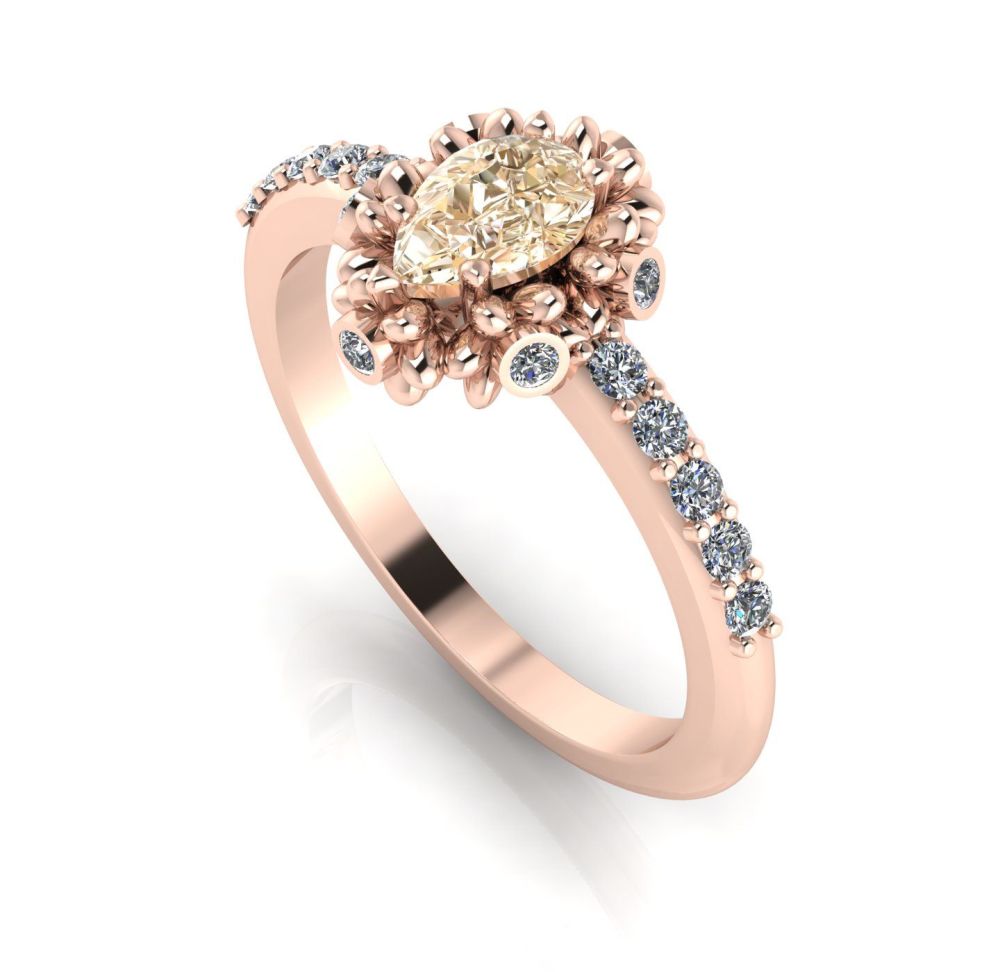 Garland: Champagne Diamond, Diamonds & Rose Gold Ring