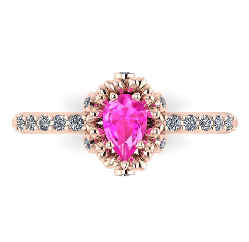 Garland: Pink Sapphire, Diamonds & Rose Gold Ring
