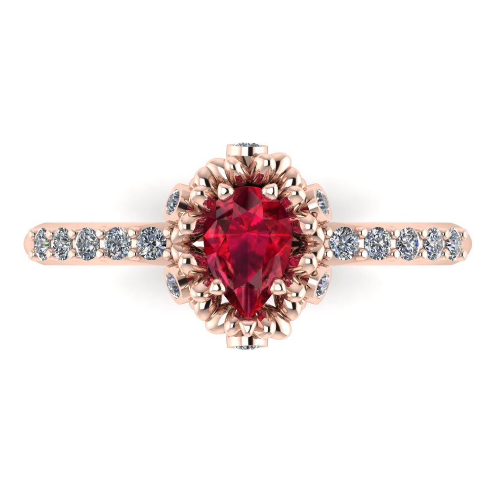 Garland: Ruby, Diamonds & Rose Gold Ring