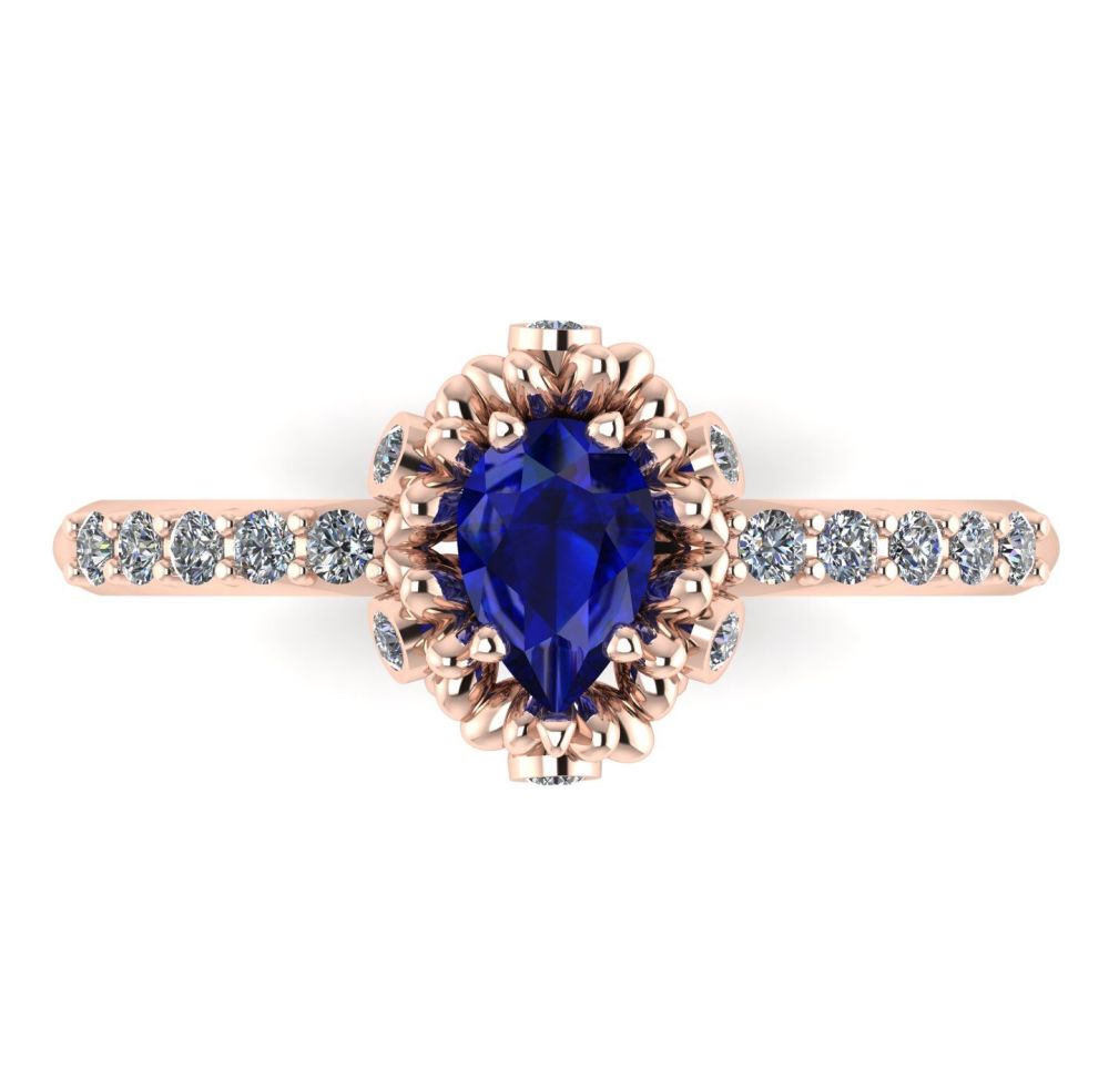 Garland: Sapphire, Diamonds & Rose Gold Ring