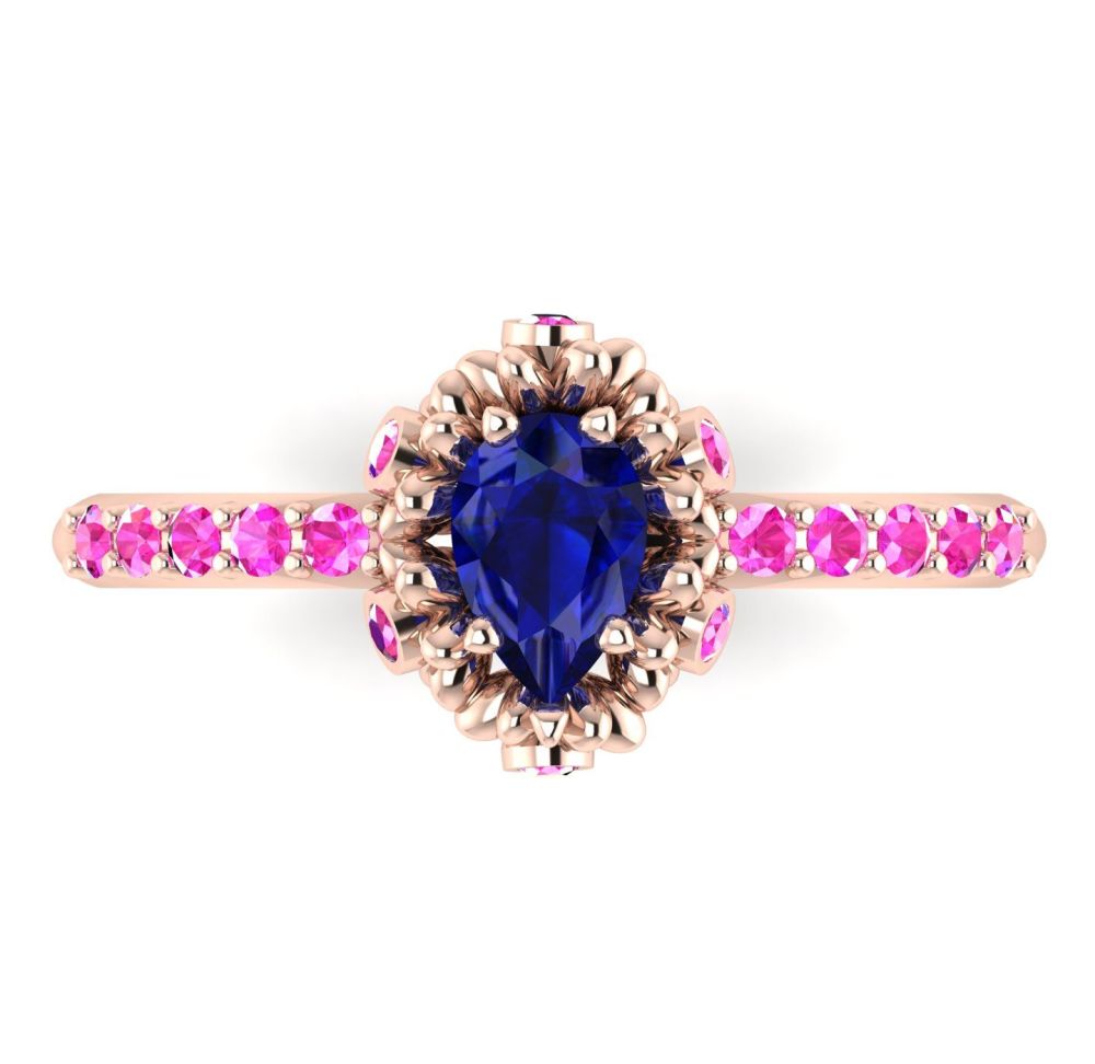 Garland: Sapphire, Pink Sapphires & Rose Gold Ring