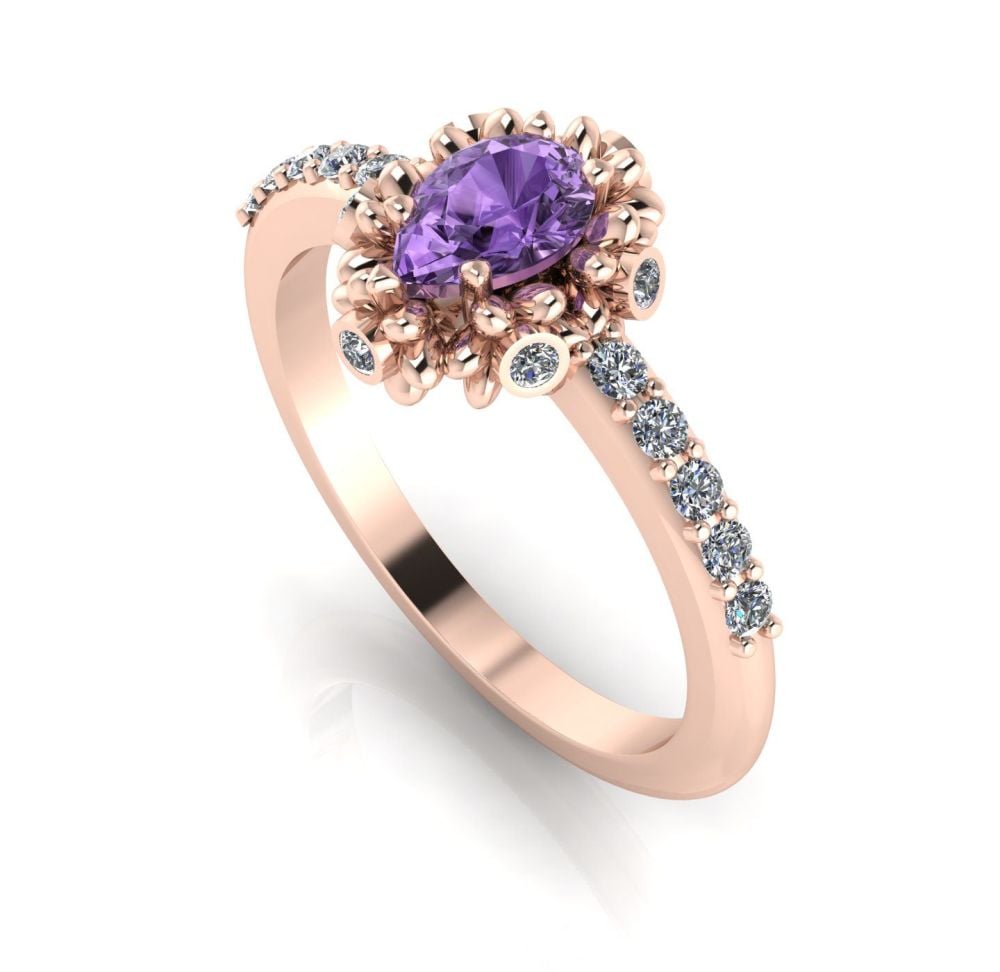 Garland: Violet Sapphire & Diamonds Ring