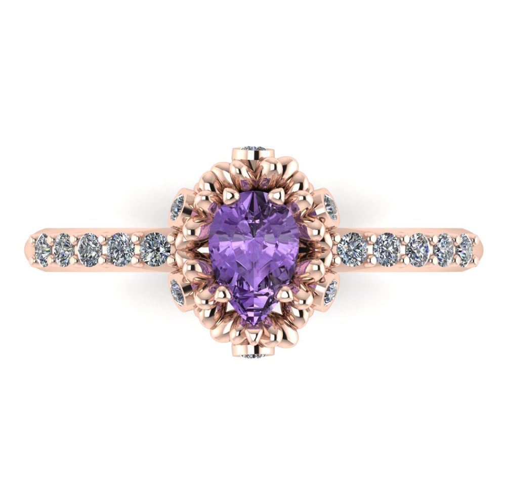 Garland: Violet Sapphire & Diamonds Rose Gold Ring