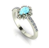 Garland: Aquamarine, Diamonds & White Gold Ring