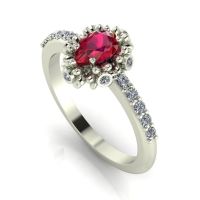 Garland: Ruby, Diamonds & White Gold Ring