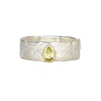 Unique Lemon Gemstone Silver Ring