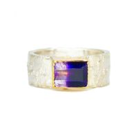 Bi-Colour Amethyst Rivda Gemstone Ring