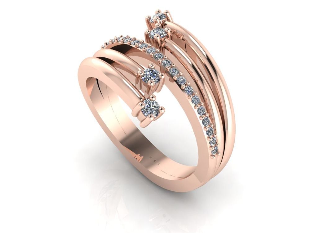 Rose Gold Strands Diamond Eternity Ring