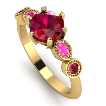 Milena - Ruby and Pink Sapphire Ring