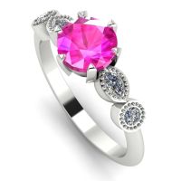Milena - Pink Sapphire  & Diamonds - White Gold