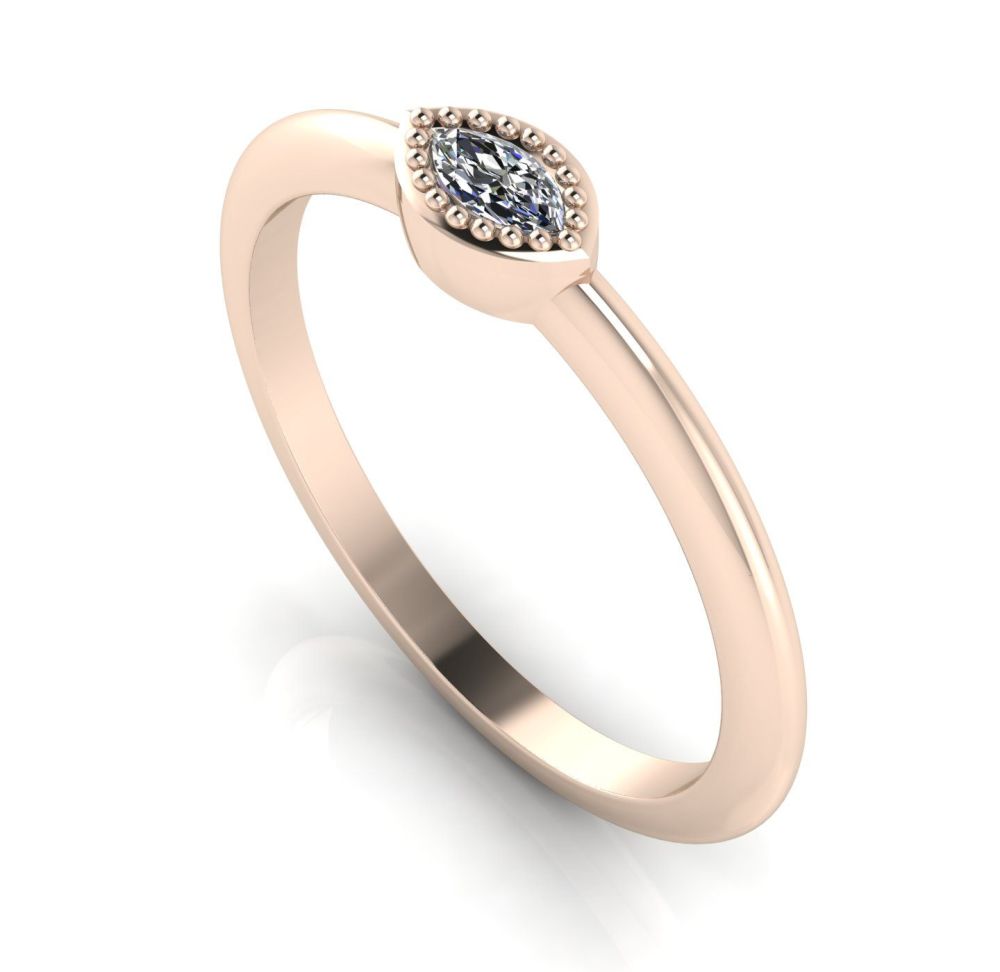 Mini Astraea- Diamond & Rose Gold Ring