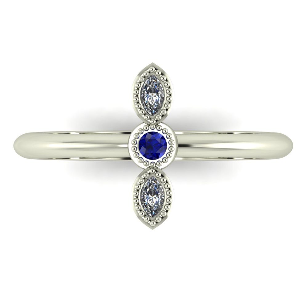 Astraea Trilogy - Sapphire, Diamond & White Gold Ring