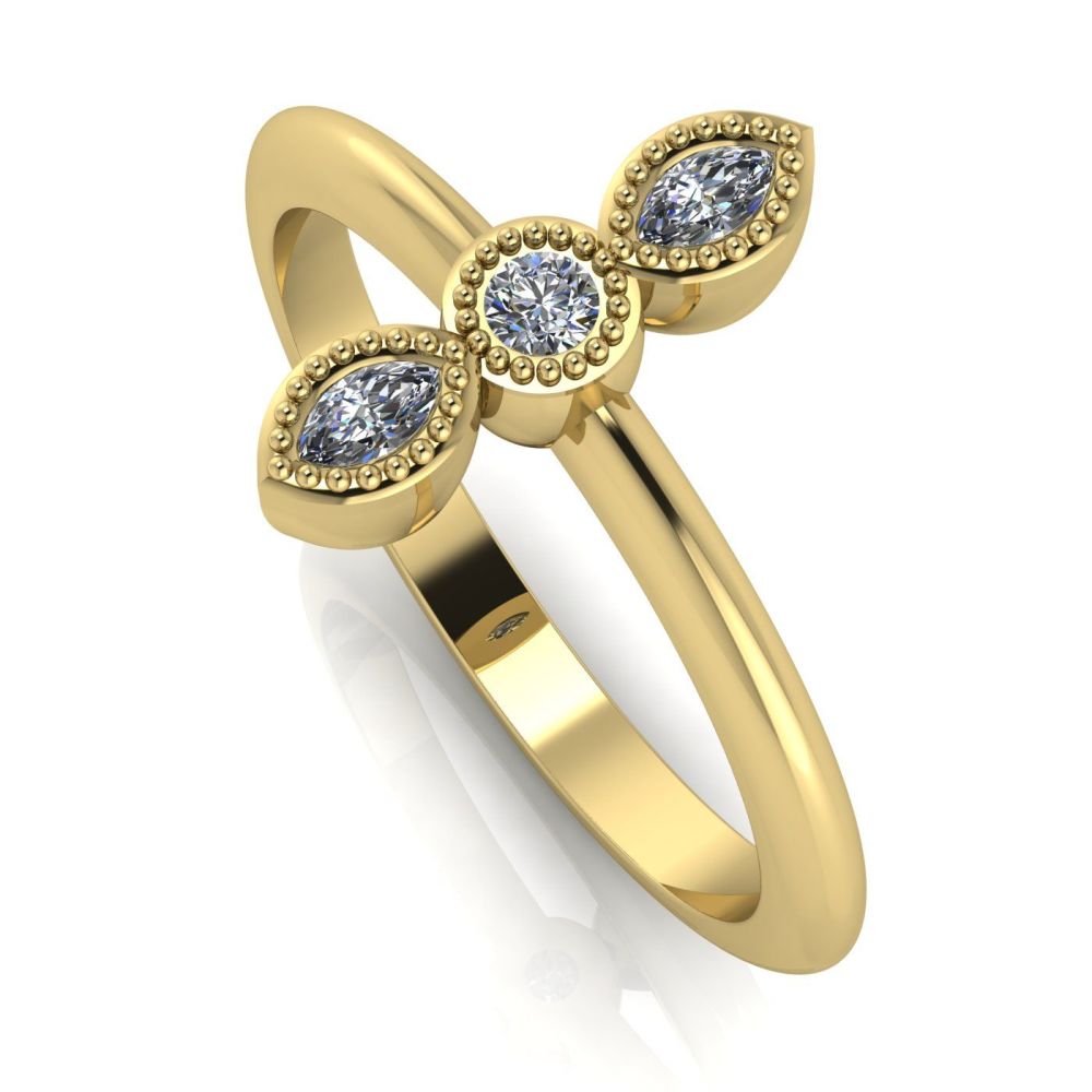 Astraea Trilogy - Diamond & Yellow Gold Ring