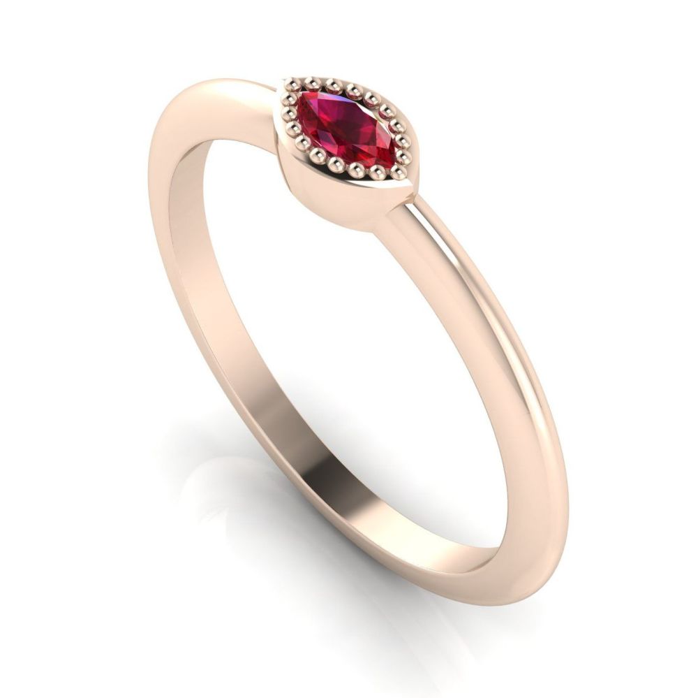 Mini Astraea- Ruby & Rose Gold Ring