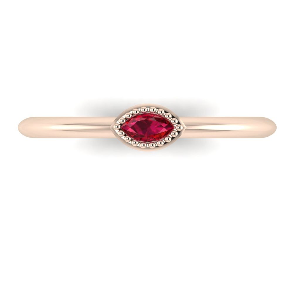 Mini Astraea- Ruby & Rose Gold Ring