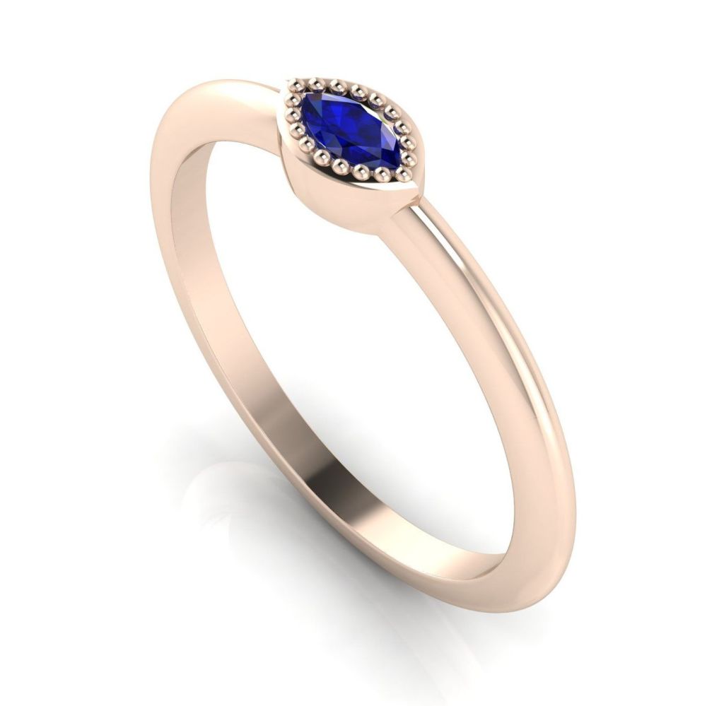 Mini Astraea- Sapphire & Rose Gold Ring