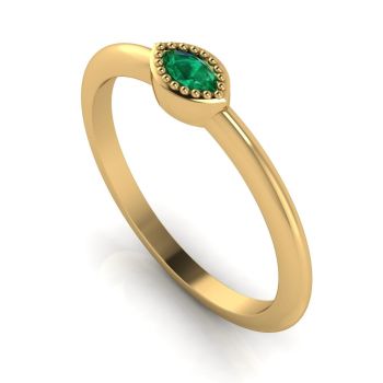 Mini Astraea - Emerald & Yellow Gold Ring