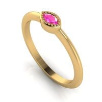 Mini Astraea - Pink Sapphire & Yellow Gold Ring