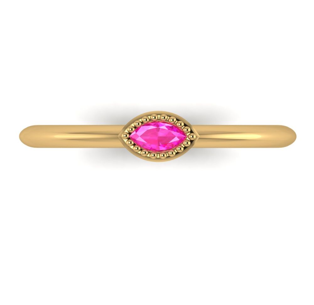 Mini Astraea - Pink Sapphire & Yellow Gold Ring