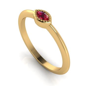 Mini Astraea - Ruby & Yellow Gold Ring
