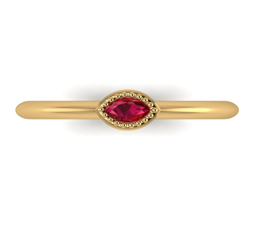 Mini Astraea - Ruby & Yellow Gold Ring