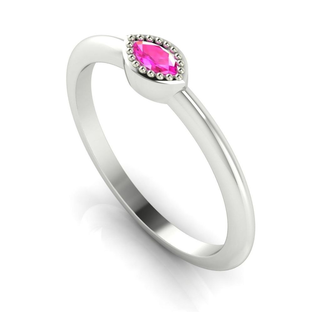 Mini Astraea- Pink Sapphire & White Gold Ring