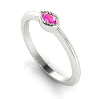 Mini Astraea- Pink Sapphire & White Gold Ring