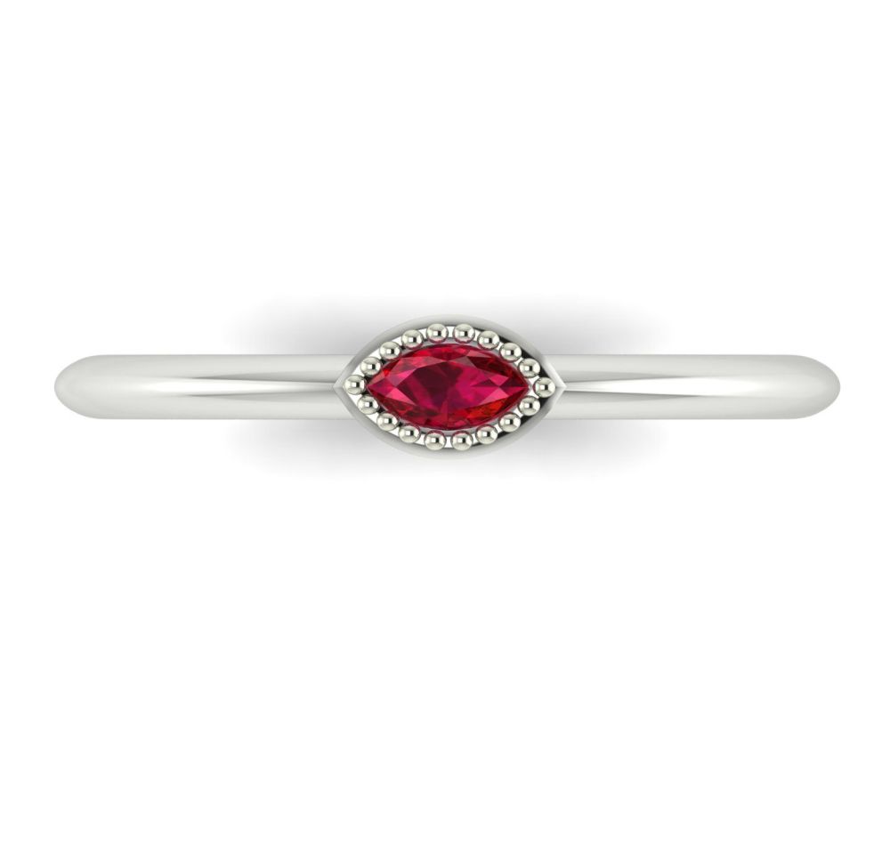 Mini Astraea- Ruby & White Gold Ring