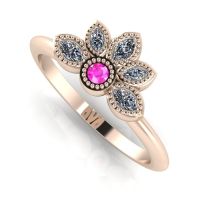 Astraea Liberty Pink Sapphire  With Diamonds & Rose Gold Ring
