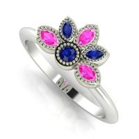 Astraea Liberty Blue & Pink Sapphire With White Gold Ring