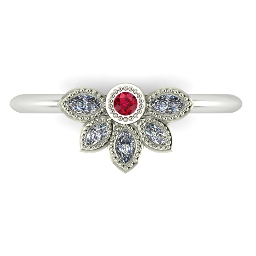 Astraea Liberty Ruby With Diamonds & White Gold Ring