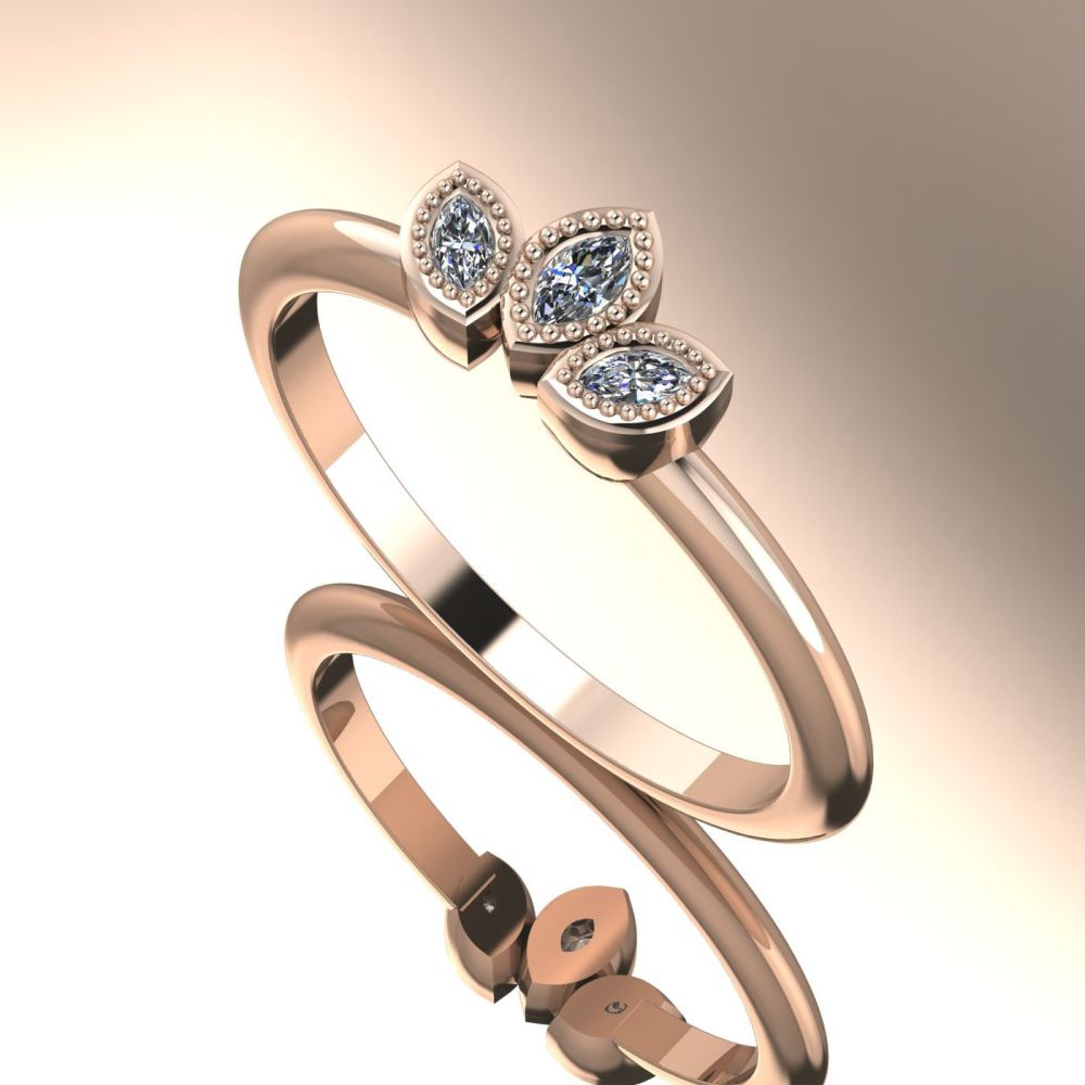 Astraea Liberty Echo - Diamonds & Rose Gold Ring