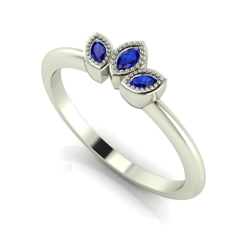 Astraea Liberty Echo - Blue Sapphires  & White Gold Ring