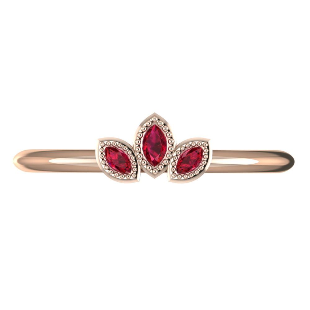 Astraea Echo - Rubies & Rose Gold Ring