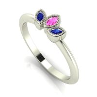 Astraea Echo - Pink & Blue Sapphire & White Gold Ring