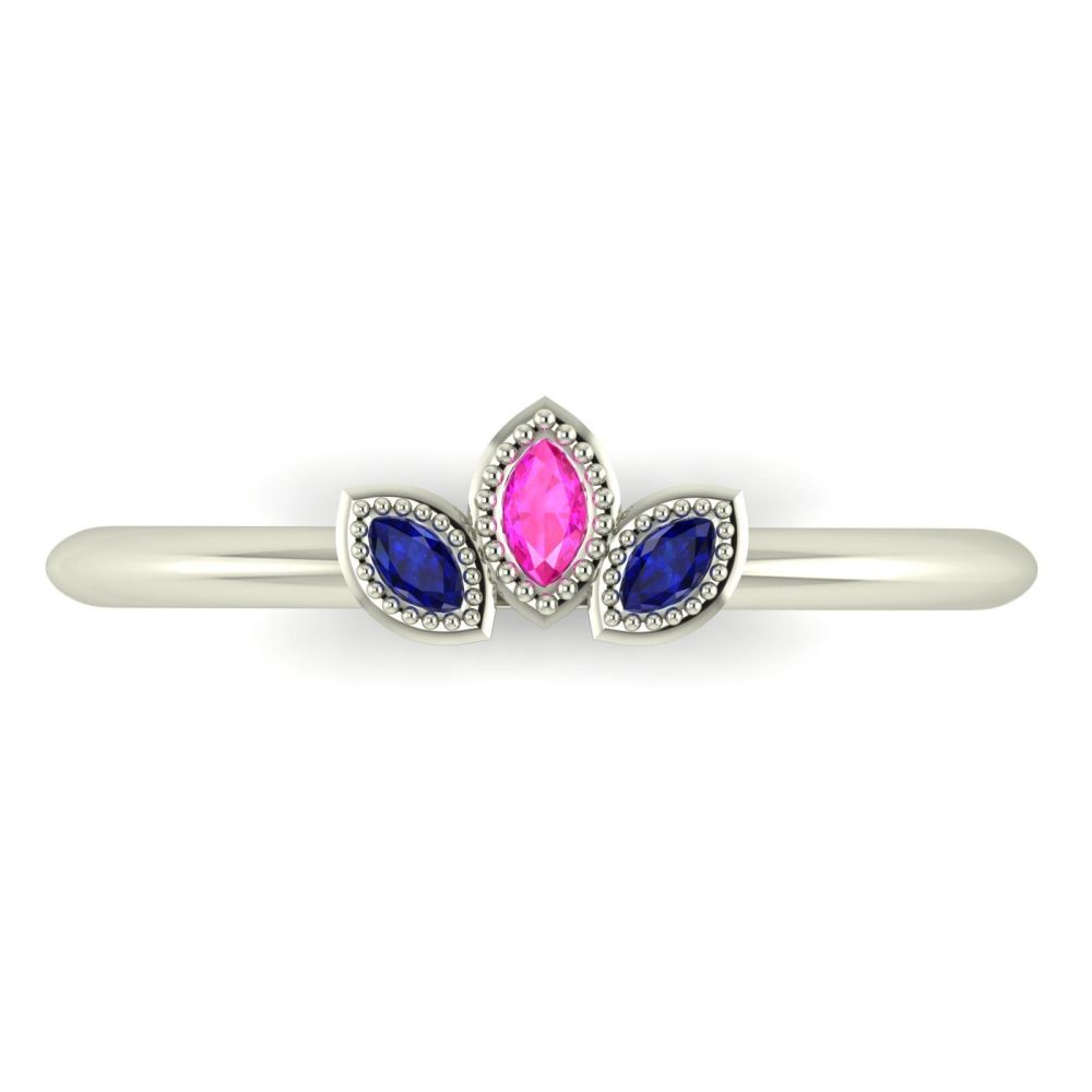 Astraea Echo - Pink & Blue Sapphire & White Gold Ring