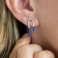 Lapis Lazuli Arch Earrings
