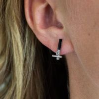 Minimalist Movement Onyx Earrings