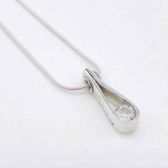 Unique White Sapphire Silver Pendant