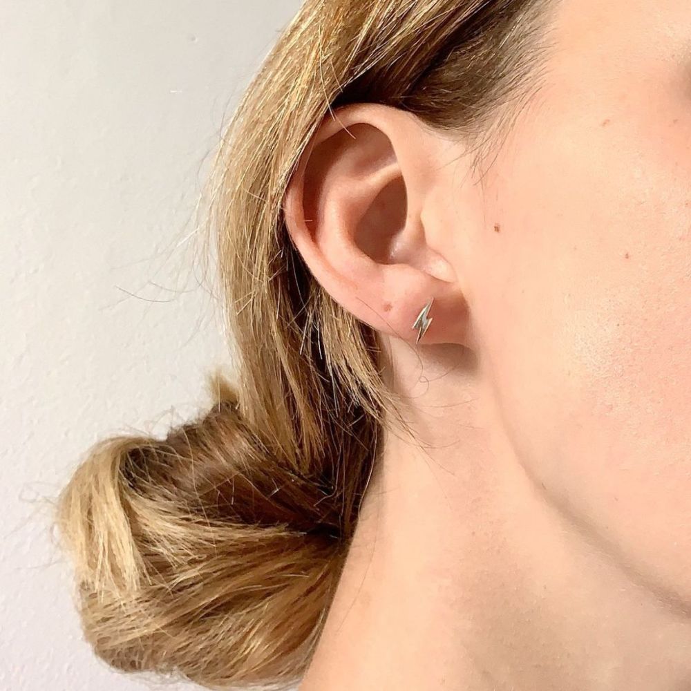 Silver Lightening Earrings