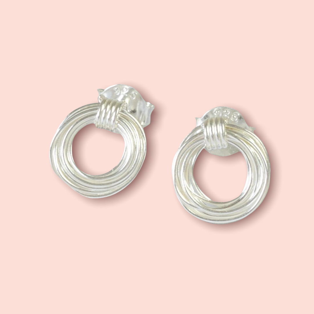 Silver Wire Coil Earrings