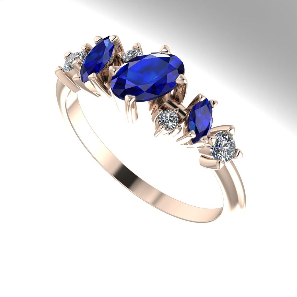 Sapphire & Diamond Rose Gold Atlantis Paradise Ring