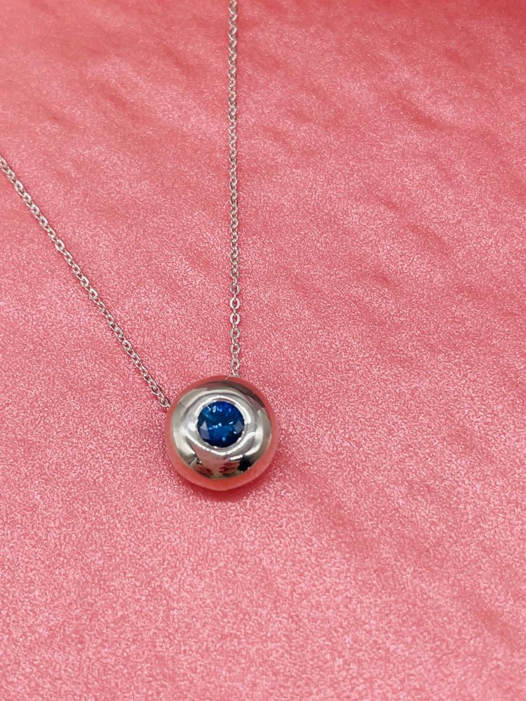 Blue Sapphire Silver Gemstone Pendant