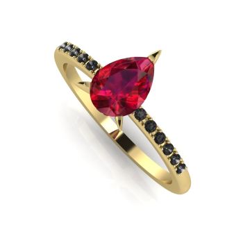 Calista: Red & Black - Yellow Gold