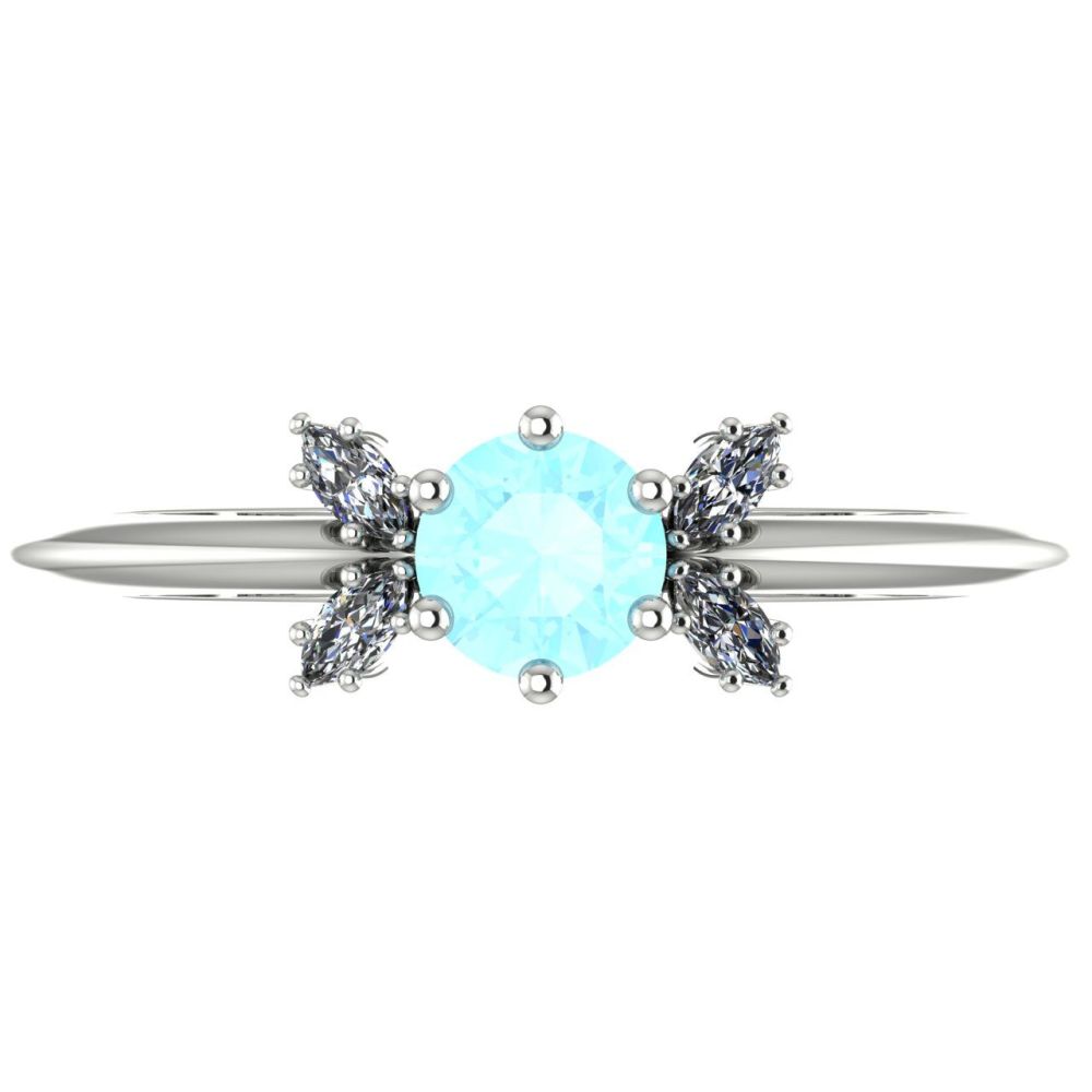 Flutterby Aquamarine & Diamond White Gold Ring