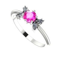 Flutterby Pink Sapphire & Diamond White Gold Ring